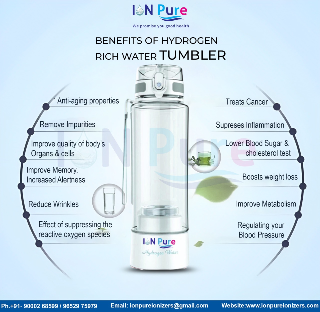 hydrogen rich water tumbler is beneficial for your entire life